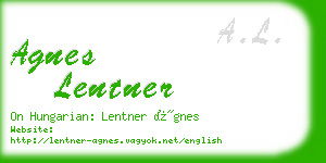 agnes lentner business card